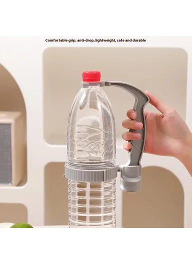 Beverage Bottle Pourer Handle Precision Flow Control Anti-Spill Handle with Built-in Bottle Opener - Red