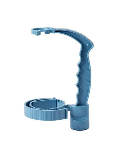 Beverage Bottle Pourer Handle Precision Flow Control Anti-Spill Handle with Built-in Bottle Opener - Blue