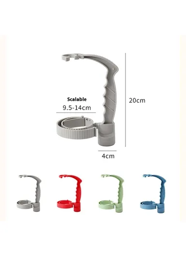 Beverage Bottle Pourer Handle Precision Flow Control Anti-Spill Handle with Built-in Bottle Opener - Blue