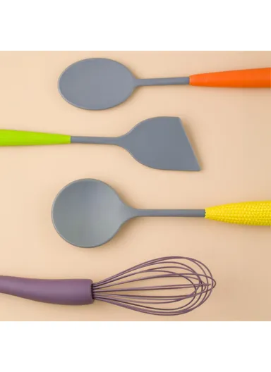 Creative Children Cookware Spatula Fork Spoon Kitchen Utensils (BPA Free, No FDA) - Eggplant Whisk