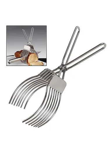 Stainless Steel Slicer Tongs Ham Hot Dog Sausage Bread Slicing Holder Kitchen Tool (BPA Free, No FDA)