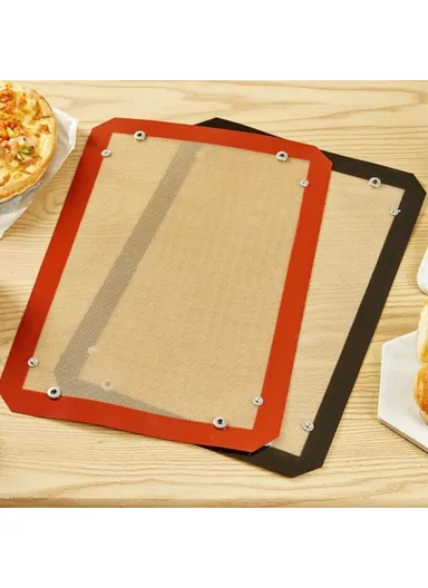 60 x 40cm Silicone Baking Mat with Small Buttons Non Stick Heat Resistant Pastry Mat (BPA Free, No FDA) - Black