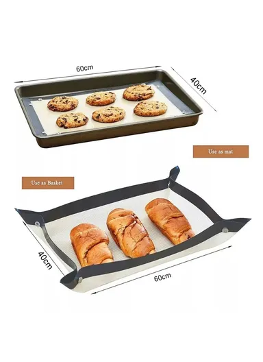 60 x 40cm Silicone Baking Mat with Small Buttons Non Stick Heat Resistant Pastry Mat (BPA Free, No FDA) - Red