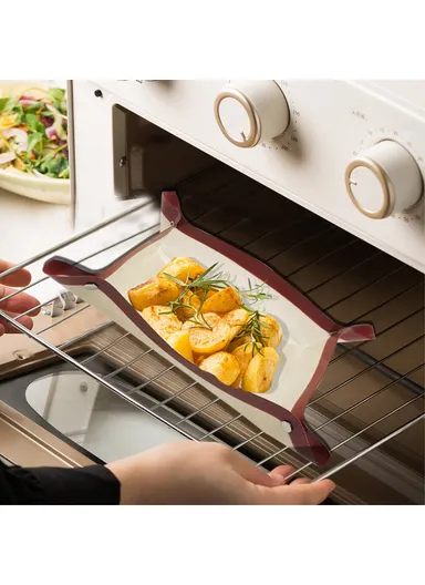 42 x 29.5cm Silicone Baking Mat with Small Buttons Non Stick Heat Resistant Pastry Mat (BPA Free, No FDA) - Black