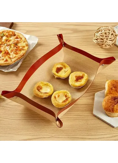 42 x 29.5cm Silicone Baking Mat with Small Buttons Non Stick Heat Resistant Pastry Mat (BPA Free, No FDA) - Black