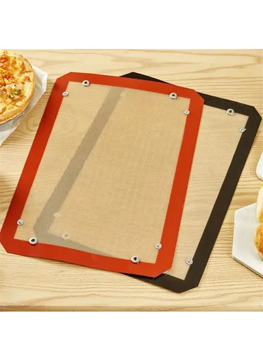 42 x 29.5cm Silicone Baking Mat with Small Buttons Non Stick Heat Resistant Pastry Mat (BPA Free, No FDA) - Red