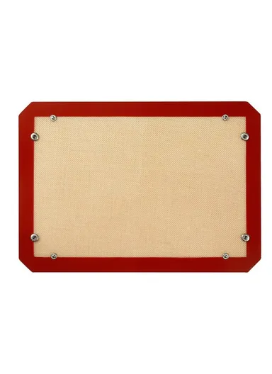 30 x 20cm Silicone Baking Mat with Small Buttons Non Stick Heat Resistant Pastry Mat (BPA Free, No FDA) - Red