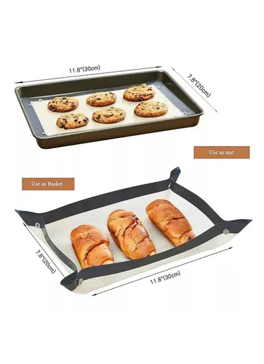 30 x 20cm Silicone Baking Mat with Small Buttons Non Stick Heat Resistant Pastry Mat (BPA Free, No FDA) - Red