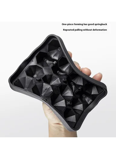 16 Cavity Diamond Shape Ice Cube Tray Silicone Ice Maker Mold Kitchen Gadget (BPA Free, FDA / LFGB Certified) - Yellow