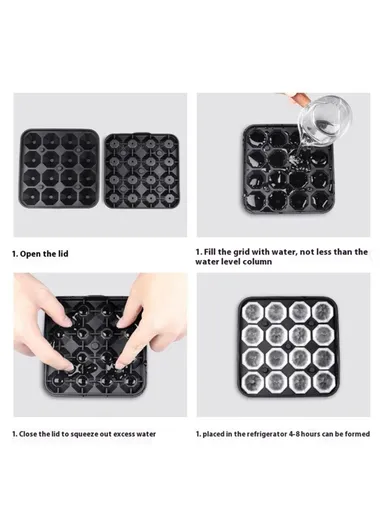 16 Cavity Diamond Shape Ice Cube Tray Silicone Ice Maker Mold Kitchen Gadget (BPA Free, FDA / LFGB Certified) - Yellow