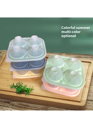 4 Cavity Diamond Shape Silicone Ice Maker Mold (BPA Free, FDA / LFGB Certified) - Yellow