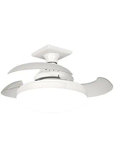 Remote / APP Control E27 Base 3 Speeds Hidden Blade Fan Light 48W Dimmable Household Ceiling Lamp