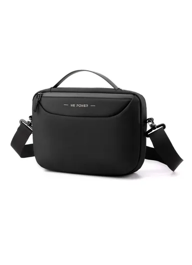 Size L Crossbody Bag Waterproof Nylon Men's Sling Shoulder Bag Handbag 2116# - Black