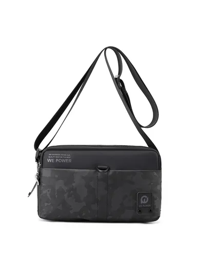 Stylish Nylon Oxford Cloth Single Shoulder Messenger Bag Men Casual Crossbody Bag 1782 - Black