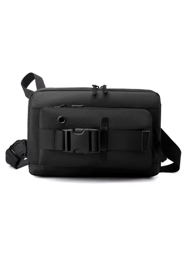 Men's Single Shoulder Bag Casual Nylon Crossbody Bag 2120# - Black