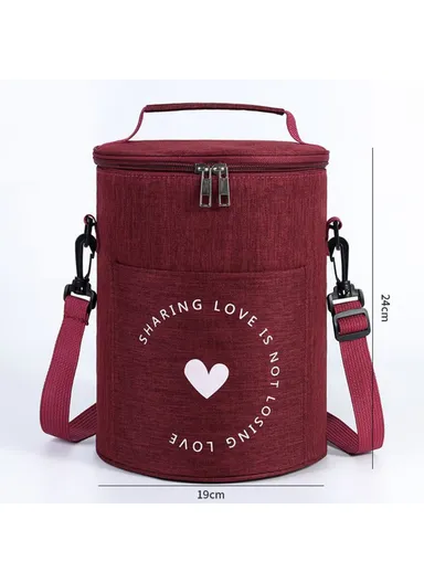 Large Capacity Insulated Lunch Box Reusable Lunch Tote Bag for Work Picnic, School, or Travel, Size: L- Wine Red