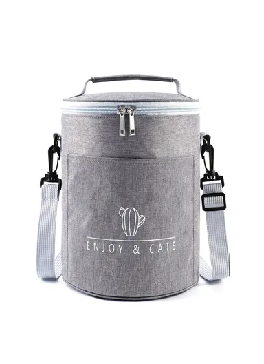 Large Capacity Insulated Lunch Box Reusable Lunch Tote Bag for Work, Picnic, School or Travel, Size: L- Light Grey