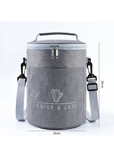 Large Capacity Insulated Lunch Box Reusable Lunch Tote Bag for Work, Picnic, School or Travel, Size: L- Light Grey