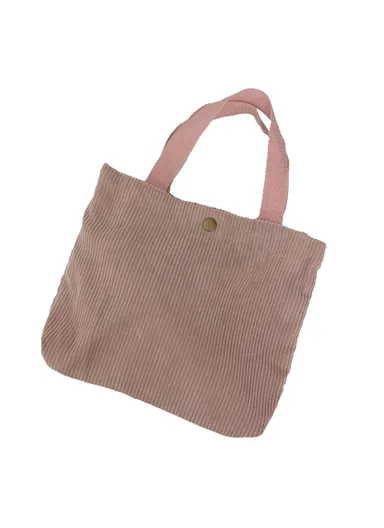 TZ Soft Corduroy Toiletries Handbag Cosmetic Organizer Bag Makeup Storage Pouch Lunch Bag - Pink