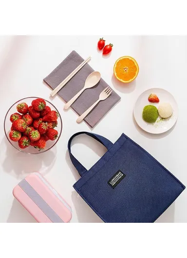 26x34x16cm Insulated Lunch Bag Work School Aluminum Foil Aluminum Cloth Bento Carrier Tote Bag - Pink