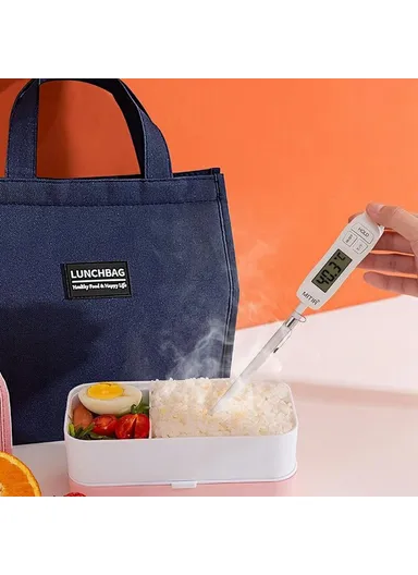 26x34x16cm Insulated Lunch Bag Work School Aluminum Foil Aluminum Cloth Bento Carrier Tote Bag - Pink