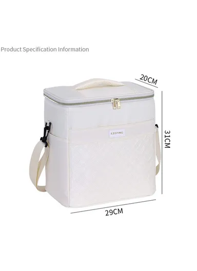 Insulated Lunch Bag Large Capacity Leakproof Thermal Bento Carrier for Outdoor Camping Picnic 7029 - Black