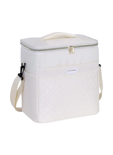 Insulated Lunch Bag Large Capacity Leakproof Thermal Bento Carrier for Outdoor Camping Picnic 7029 - Black