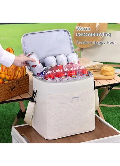 Insulated Lunch Bag Large Capacity Leakproof Thermal Bento Carrier for Outdoor Camping Picnic 7029 - Grey