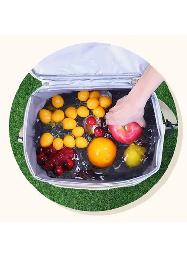 Insulated Lunch Bag Large Capacity Leakproof Thermal Bento Carrier for Outdoor Camping Picnic 7029 - Grey