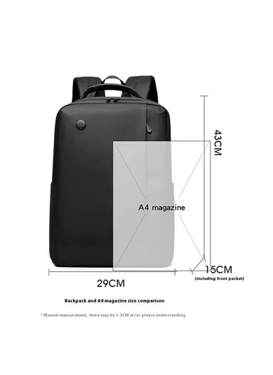 Men Laptop Backpack Large Capacity Nylon Waterproof Business Daypack for Daily Travel 1316 - Dark Blue