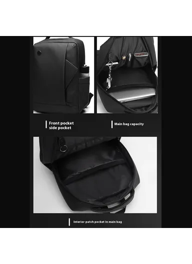 Men Laptop Backpack Large Capacity Nylon Waterproof Business Daypack for Daily Travel 1316 - Dark Blue