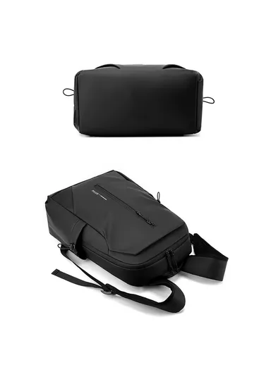 16 Inch Laptop Backpack Men Business Travel Casual Nylon Daypack Commuter Bag 3418 - Black