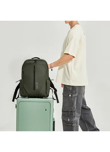 16 Inch Laptop Backpack Men Business Travel Casual Nylon Daypack Commuter Bag 3418 - Black