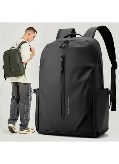 16 Inch Laptop Backpack Men Business Travel Casual Nylon Daypack Commuter Bag 3418 - Black