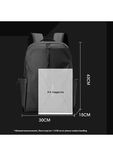 16 Inch Laptop Backpack Men Business Travel Casual Nylon Daypack Commuter Bag 3418 - Dark Blue