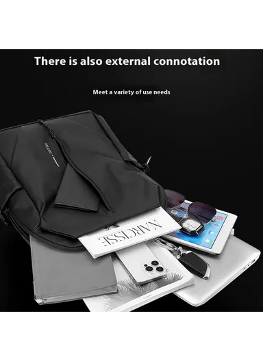 16 Inch Laptop Backpack Men Business Travel Casual Nylon Daypack Commuter Bag 3418 - Dark Blue