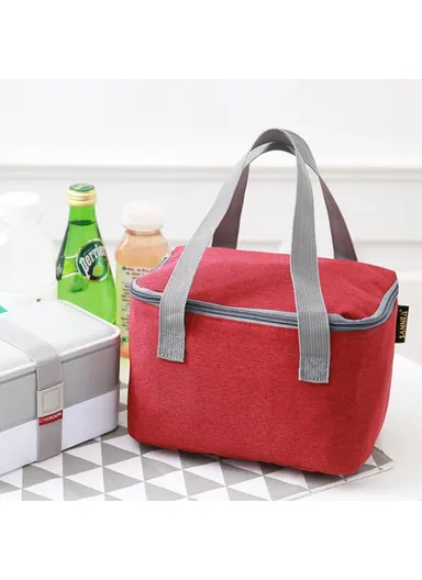 Children's Insulated Lunch Box Tote Food Storage Pouch Picnic Handbag CB206 - Grey