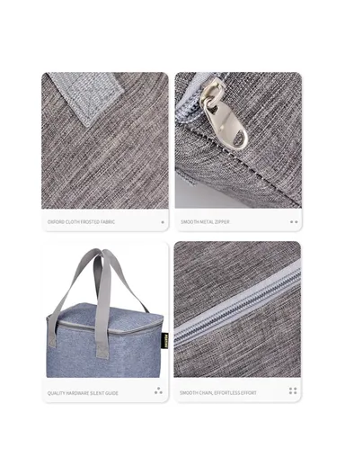 Children's Insulated Lunch Box Tote Food Storage Pouch Picnic Handbag CB206 - Grey