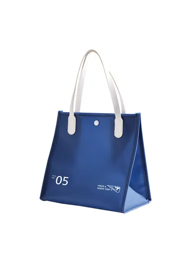 Waterproof PVC Travel Cosmetic Toiletries Organizer Bag Pouch Makeup Storage Handbag RH2313 - Navy Blue