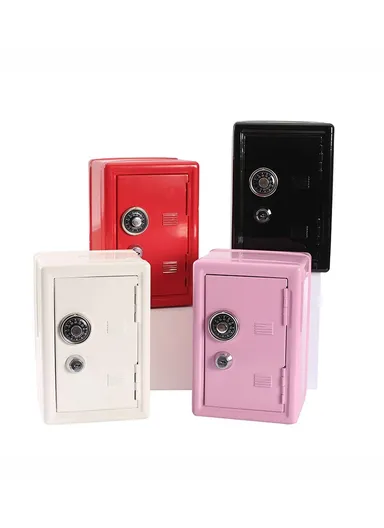 Piggy Bank Metal Savings Bank Money Saver Box Cash Safe Small Money Box - Red