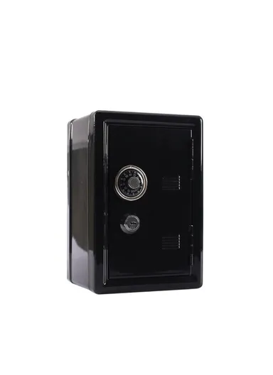 Piggy Bank Metal Savings Bank Money Saver Box Cash Safe Small Money Box - Black