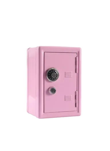 Piggy Bank Metal Savings Bank Money Saver Box Cash Safe Small Money Box - Pink