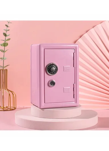 Piggy Bank Metal Savings Bank Money Saver Box Cash Safe Small Money Box - Pink