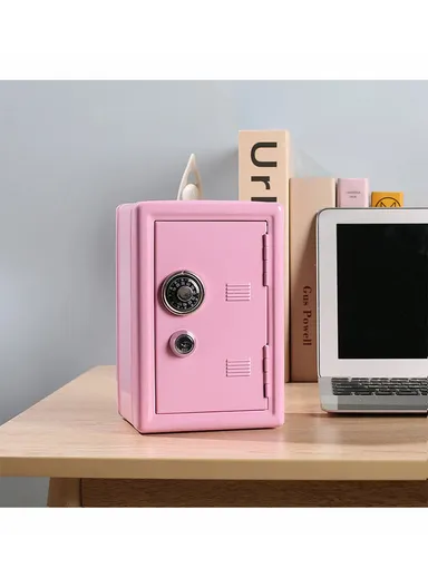 Piggy Bank Metal Savings Bank Money Saver Box Cash Safe Small Money Box - Pink