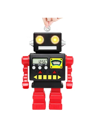 Cartoon Automatic Coin Counting Piggy Bank Robot for Kids Interactive Money Box (USD Version)