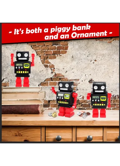 Cartoon Automatic Coin Counting Piggy Bank Robot for Kids Interactive Money Box (USD Version)
