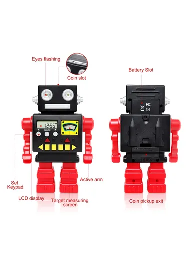 Cartoon Automatic Coin Counting Piggy Bank Robot for Kids Interactive Money Box (USD Version)