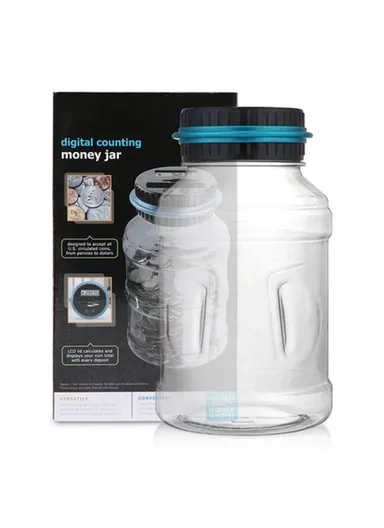 Electronic Digital Counting Coin Bank LCD Display Money Saving Box Jar Counter - Euro