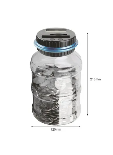 Electronic Digital Counting Coin Bank LCD Display Money Saving Box Jar Counter - Euro