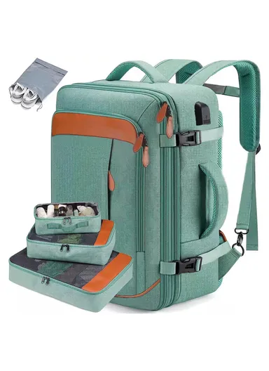 36-55L Laptop Backpack Business Travel Large Capacity Waterproof Nylon Casual Daypack with Storage Bags - Green